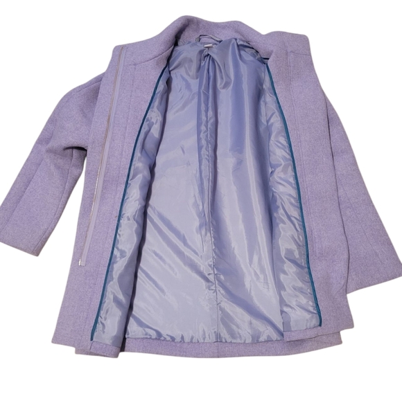 J. Crew City Coat F5325 Heather Hyacinth Purple Women's Sz 8 Wool Blend Pea Coat - Picture 4 of 9